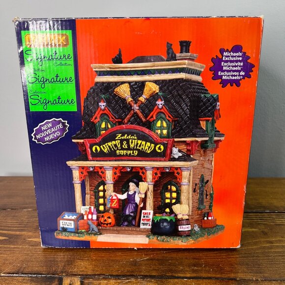 Lemax Zelda's Witch & Wizard Supply House Halloween Village WITH LIGHT WORKS - Picture 12 of 16